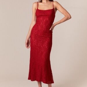 Ruby Midi Dress Bardot - Red